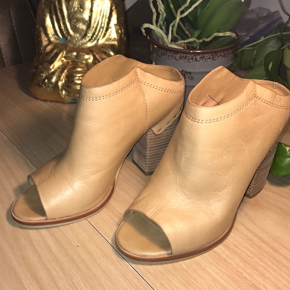 🔥Dolce Vita🔥LEATHER MULE OPEN TOE HEELS
